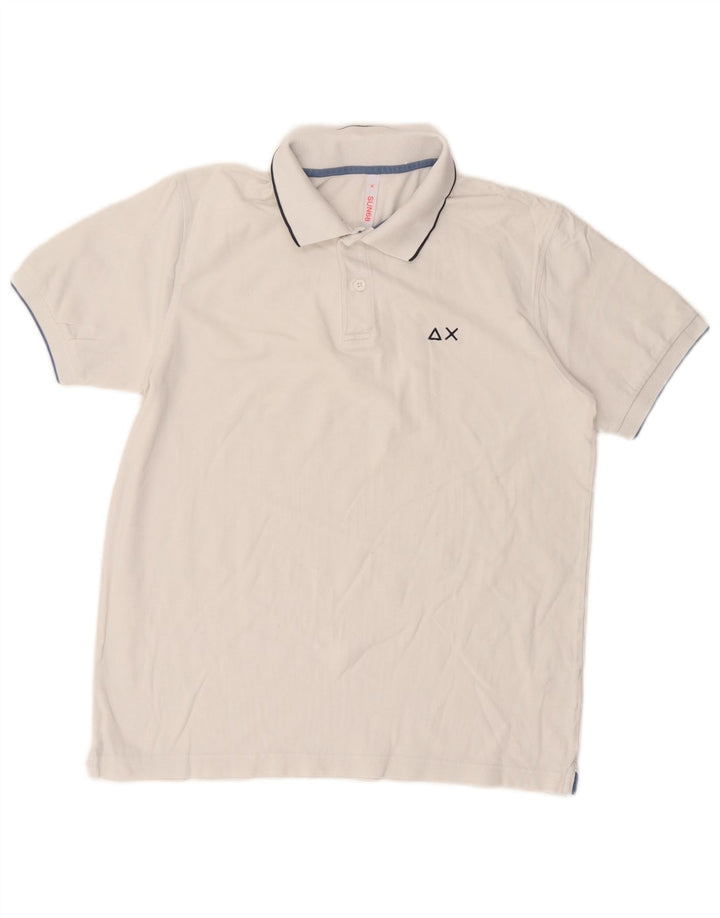Sun68 Herre poloshirt Medium hvid bomuld