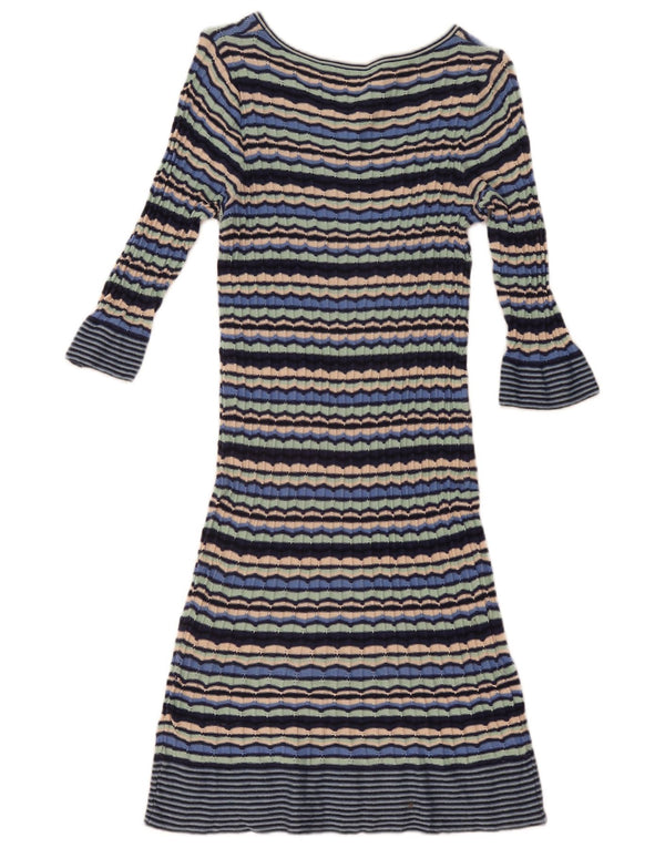 Oasis Dame 3/4-ærmet Jumper Dress UK 12 Medium Flerfarvet Stribet