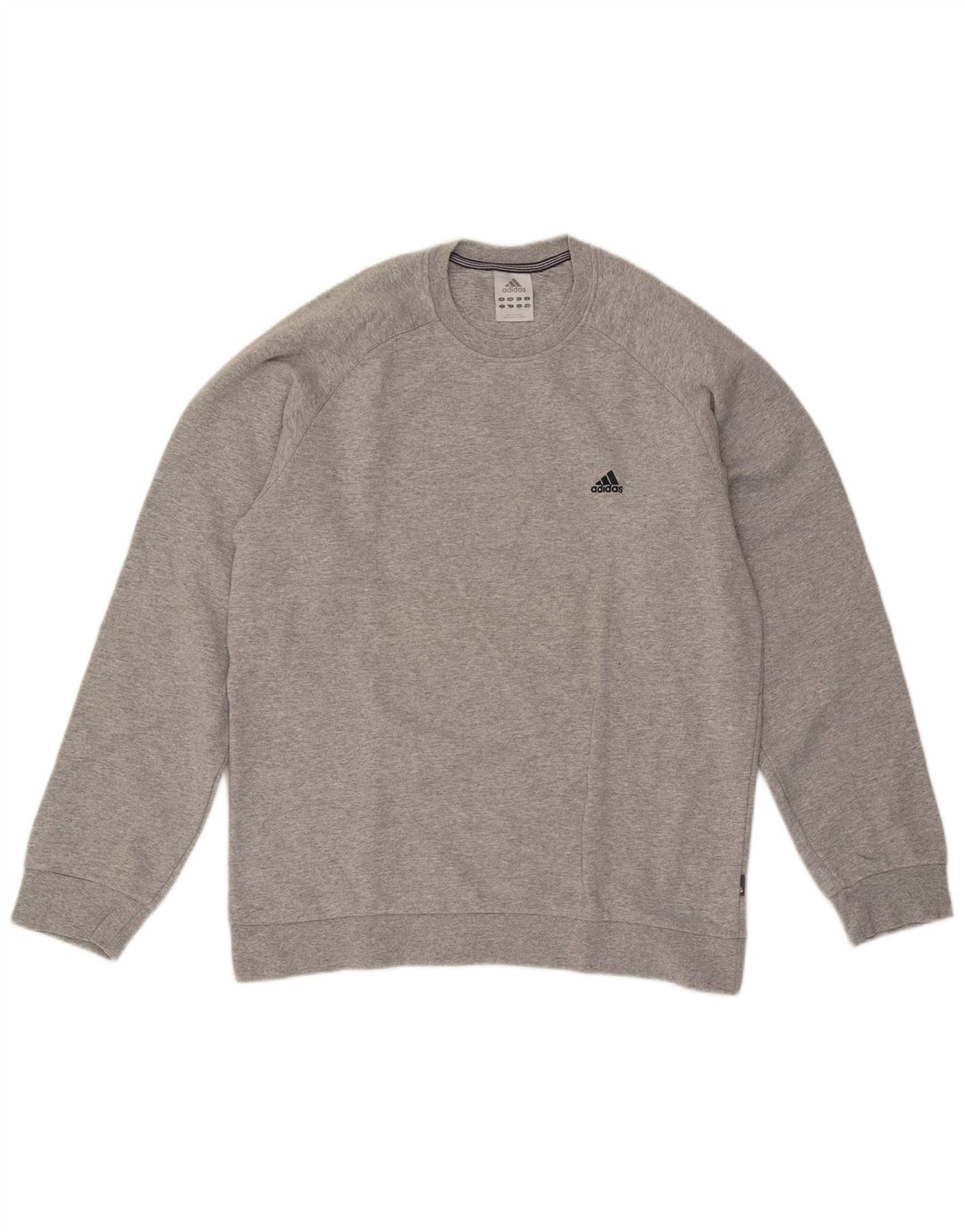 Adidas Mens Sweatshirt Jumper Large Grey Flecked Cotton