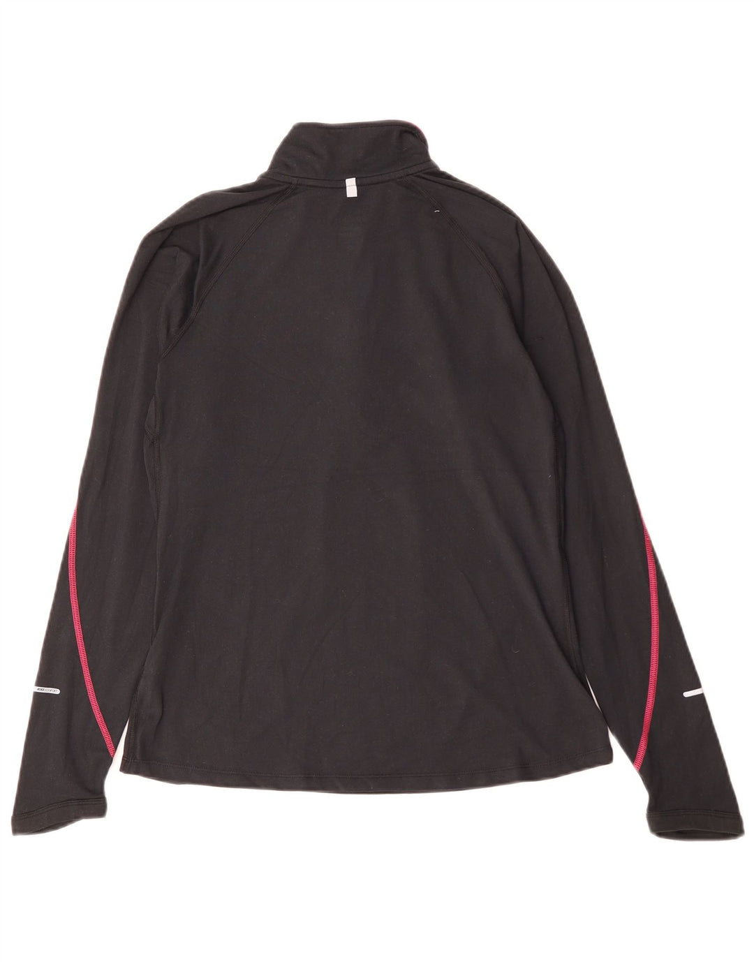 NIKE Womens Dri Fit Zip Neck Pullover Tracksuit Top UK 12 Medium Black