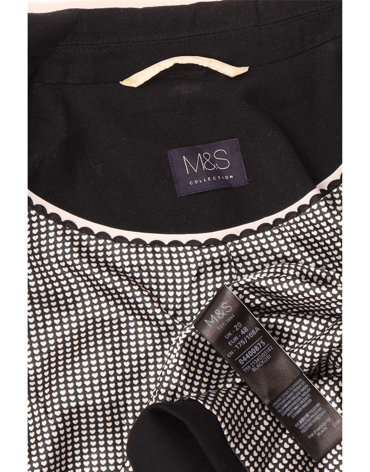 Marks & Spencer Damska marynarka zapinana na 1 guzik UK 20 2XL Czarny poliester