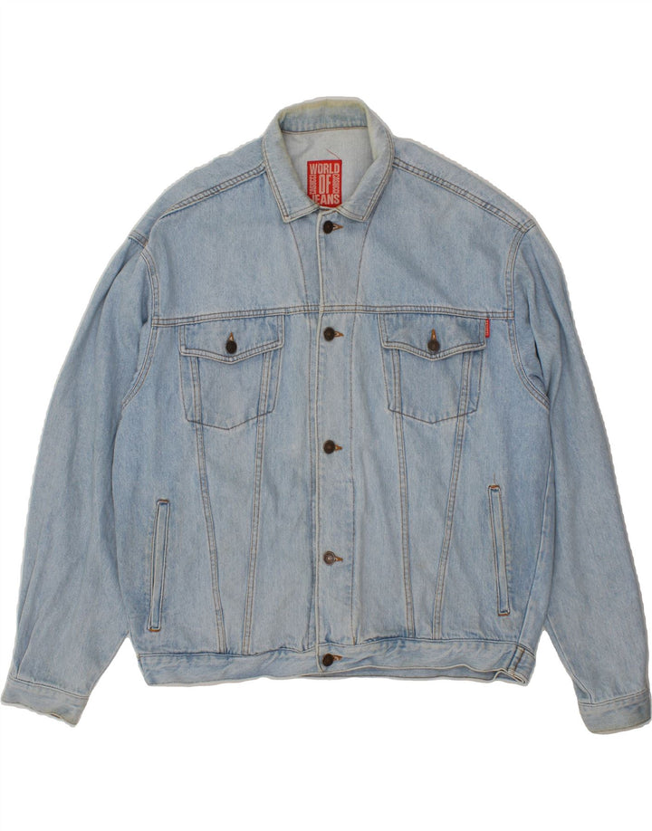CASUCCI Mens Denim Jacket UK 44 2XL Blue Cotton