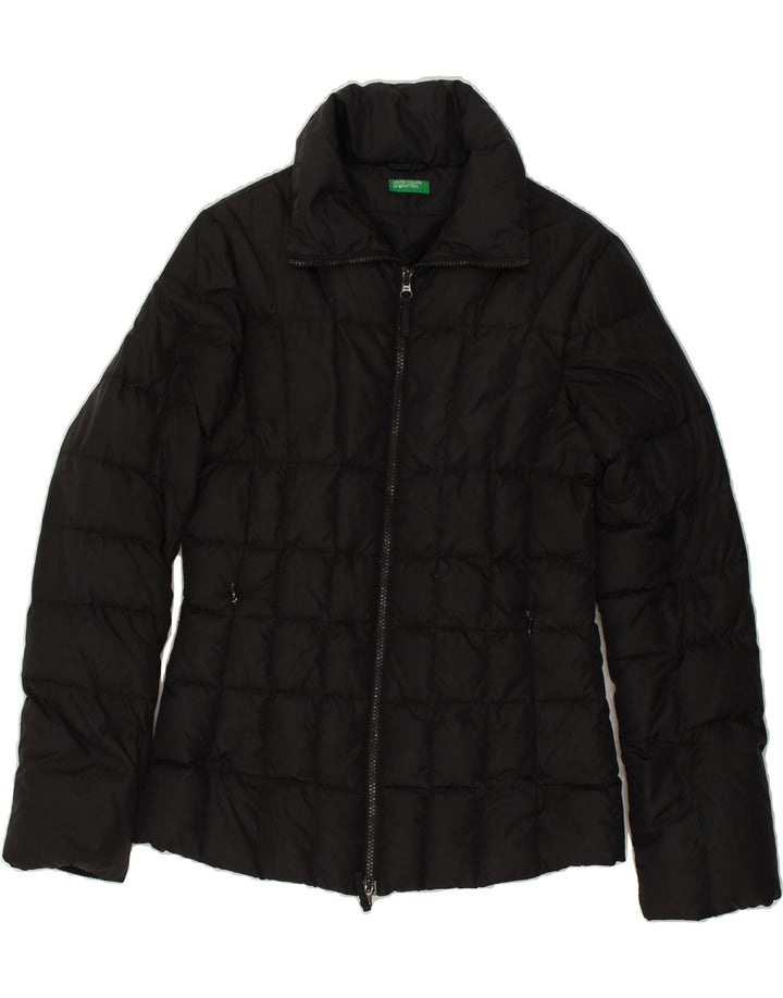 BENETTON Womens Padded Jacket UK 12 Medium Black | Vintage Benetton | Thrift | Second-Hand Benetton | Used Clothing | Messina Hembry 