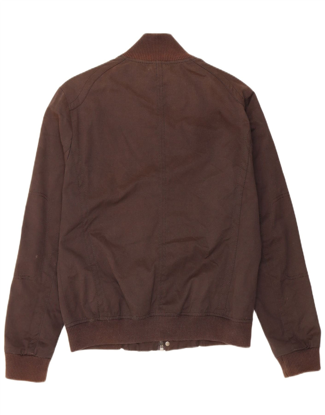 Zara Mens Bomber Jacket UK 40 Large Brown Cotton