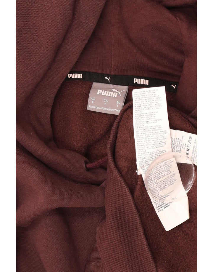 Puma Mens Graphic Hoodie Jumper Small Brown Cotton