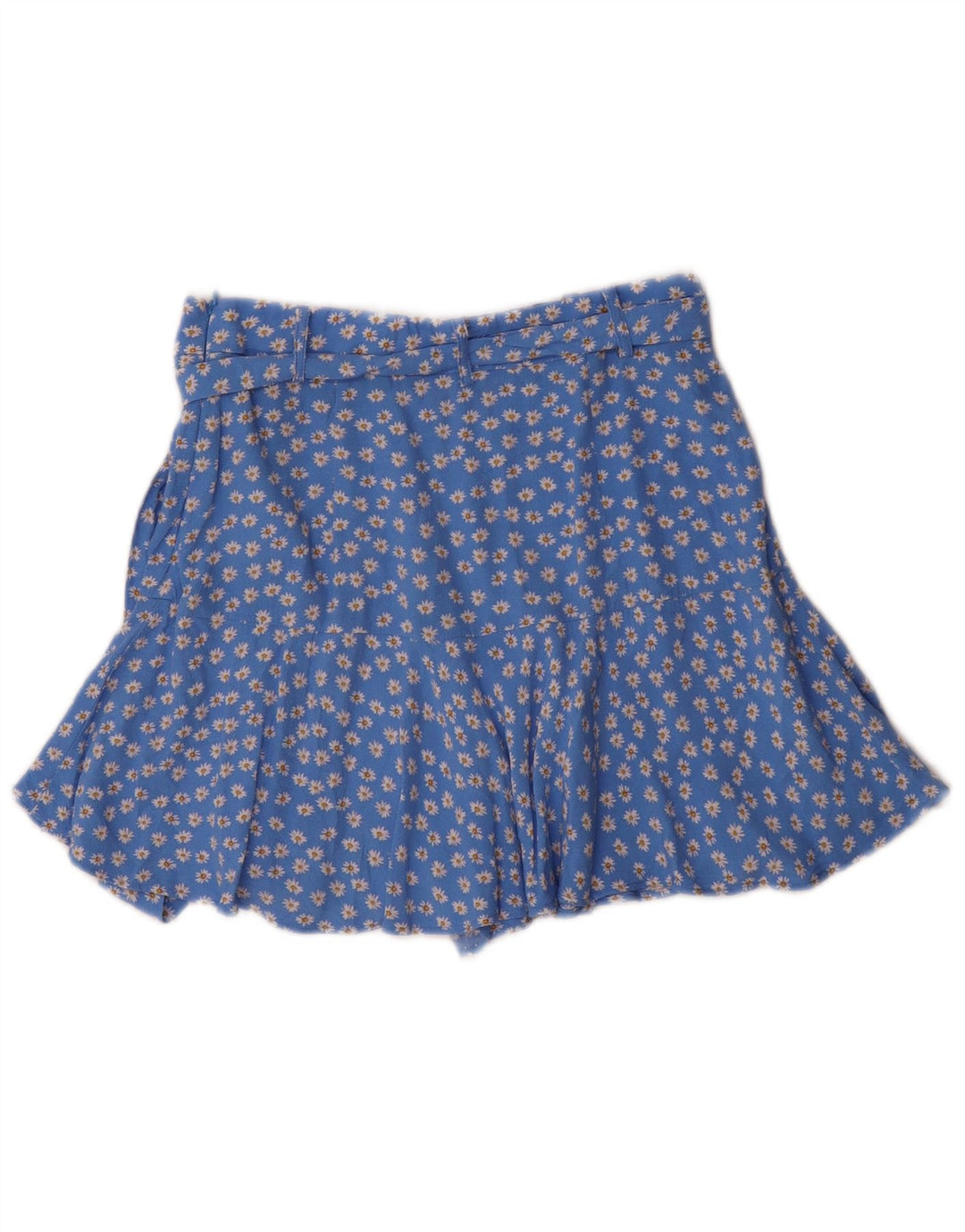 Jupe Femme Zara UK 12 Bleu Moyen Floral