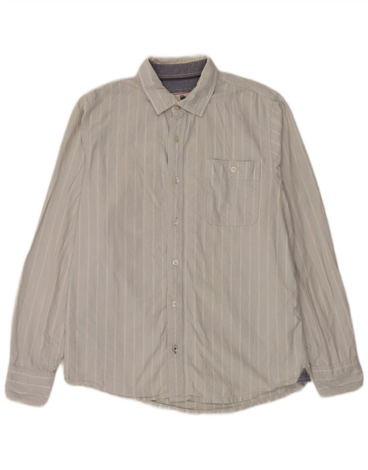 Fat Face Mens Shirt Medium Blue Striped Cotton