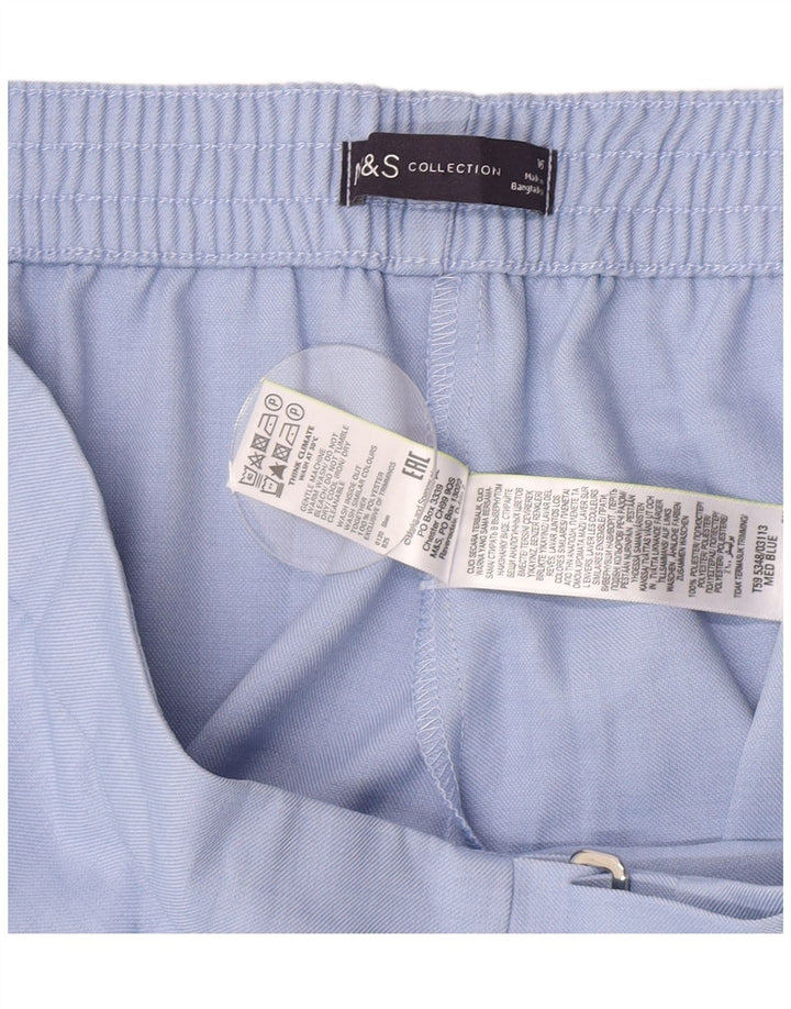 Marks & Spencer Womens Regular Fit Trousers UK 16 Large W34 L28 Blue
