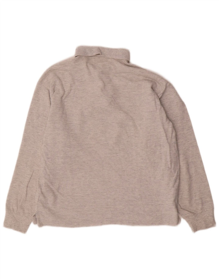 Champion Mens Long Sleeve Polo Shirt Medium Grey Flecked