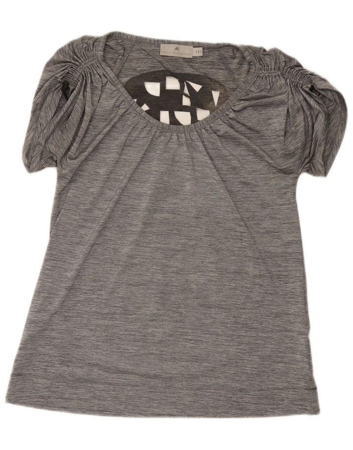 Adidas Womens Stella McCartney Graphic Tunic Top EU 36 Small Grey Polyester