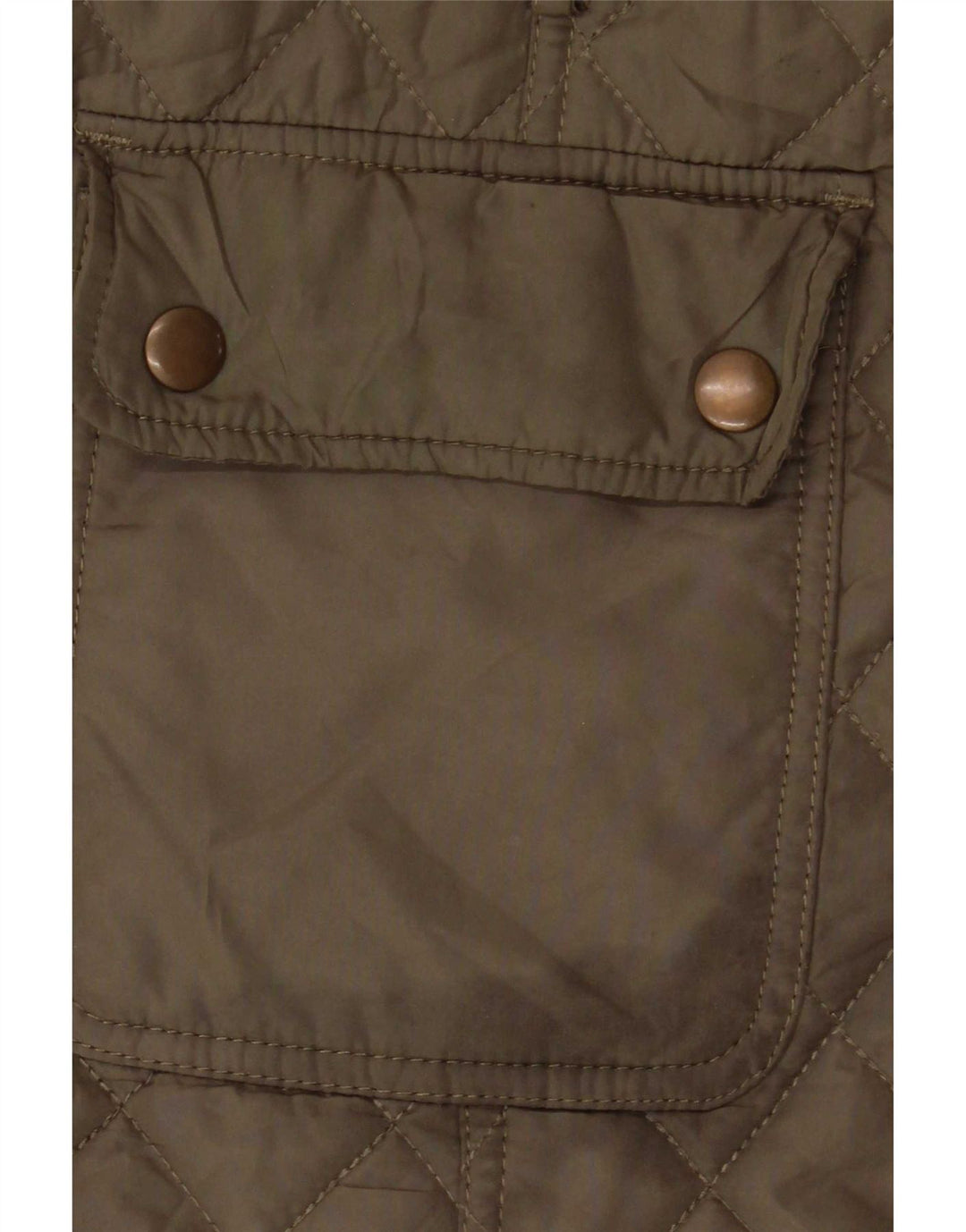 Marks & Spencer Womens Quilted Jacket UK 8 Small Khaki Polyester
