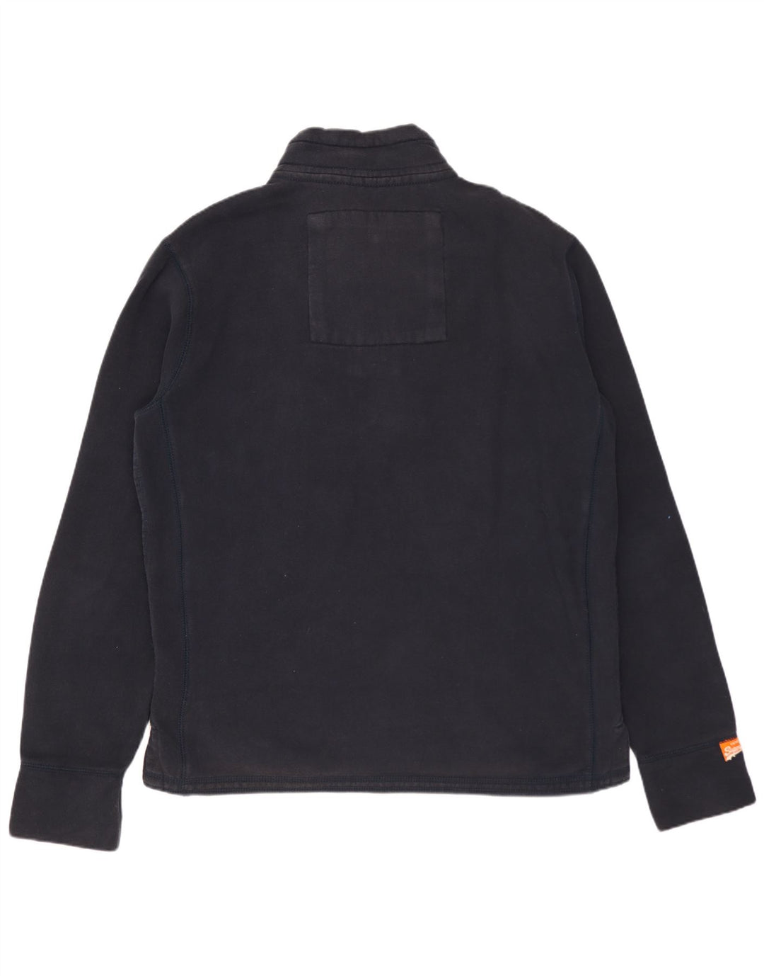 Superdry Herre grafisk knap-hals sweatshirt jumper stor marineblå bomuld