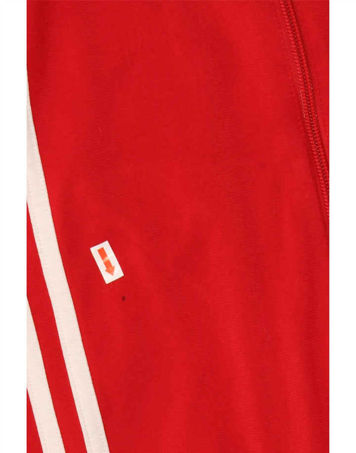 ADIDAS Mens Tracksuit Top Jacket UK 40/42 Medium Red Colourblock Polyester