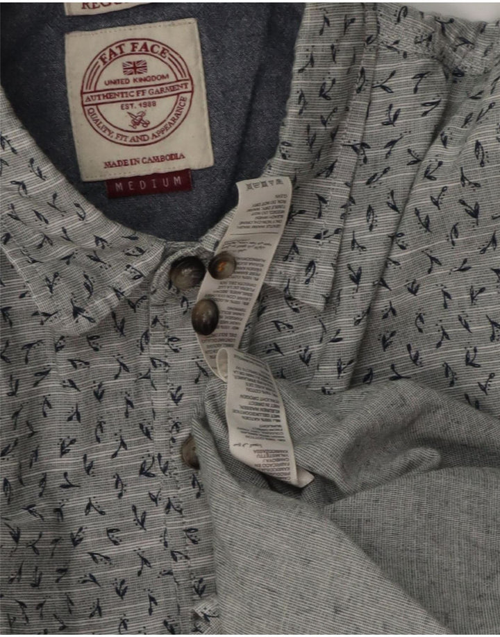 Fat Face Mens Regular Fit Shirt Medium Grey Flecked Cotton