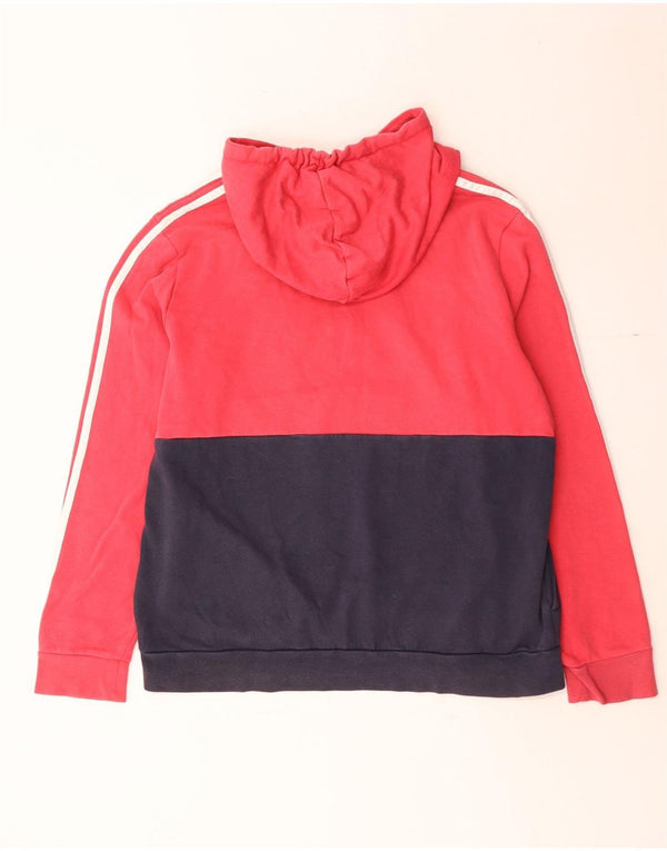 Adidas grafisk hættetrøje til damer UK 20/22 XL Rød Colourblock Bomuld