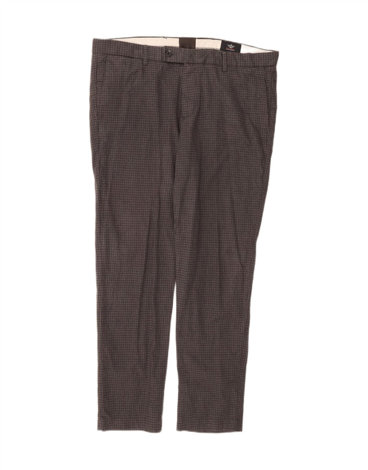 DOCKERS Mens Extra Sim Fit Suit Trousers W36 L32 Grey Check Cotton Vintage Dockers and Second-Hand Dockers from Messina Hembry 