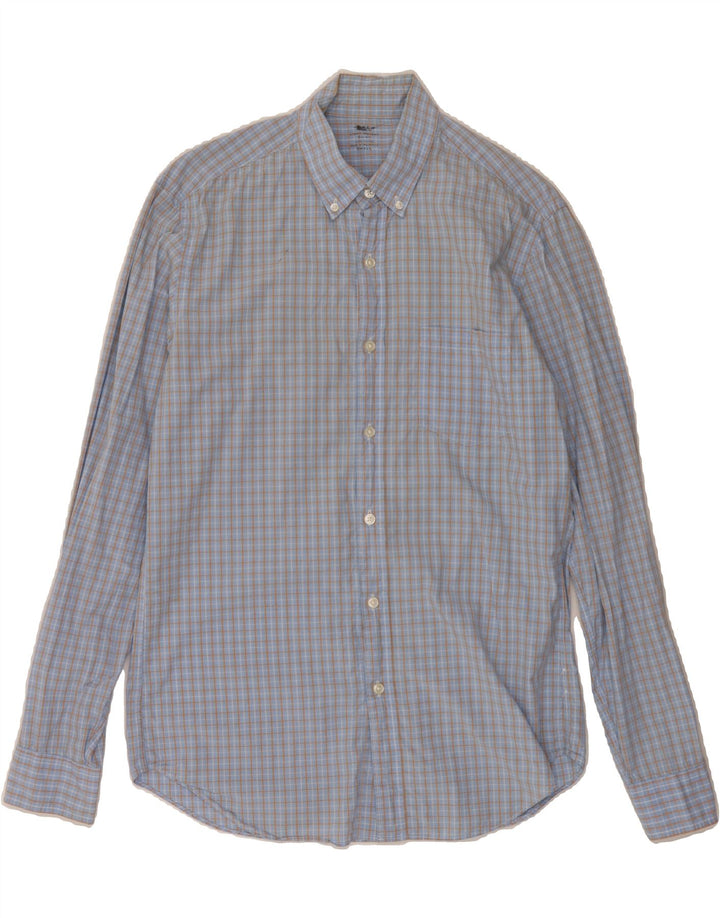 J. CREW Mens New York Shirt Small Blue Check Cotton Vintage J. Crew and Second-Hand J. Crew from Messina Hembry 