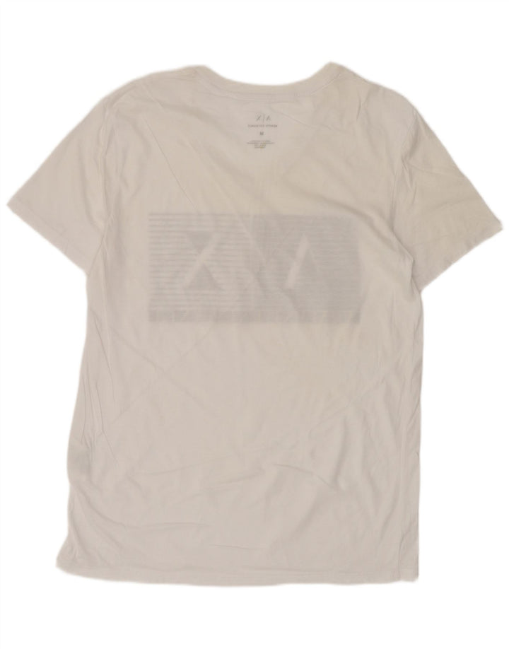Armani Exchange Herre grafisk T-shirt Top Medium Hvid Bomuld