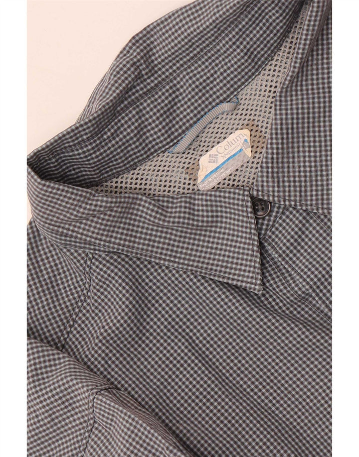 Columbia Mens Short Sleeve Shirt Large Grey Check