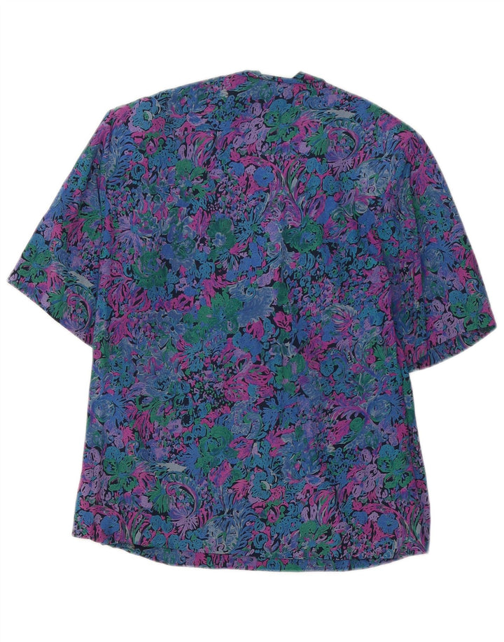 Bluzka damska VINTAGE Top UK 12 Średnio wielobarwny kwiatowy
