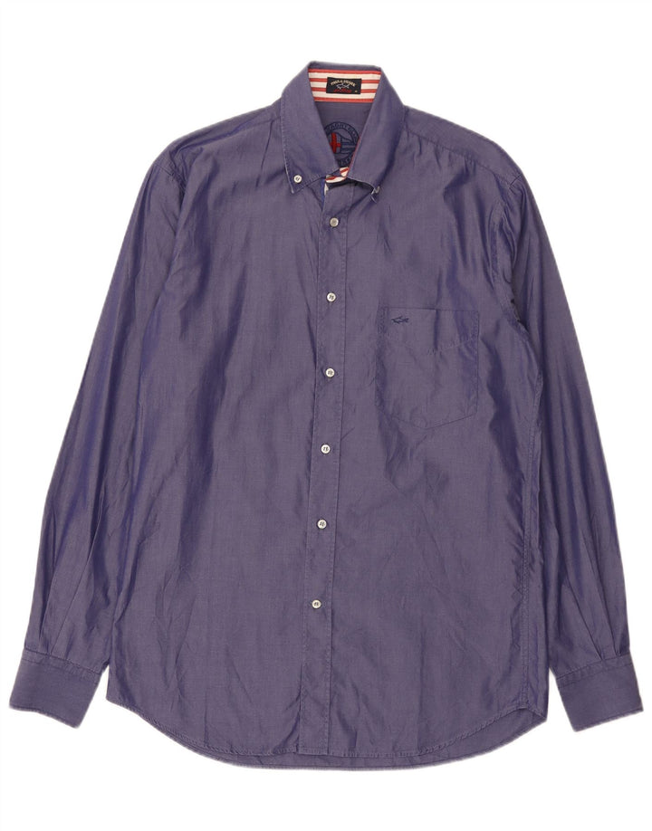 Paul & Shark Mens Shirt Size 40 Medium Purple Cotton