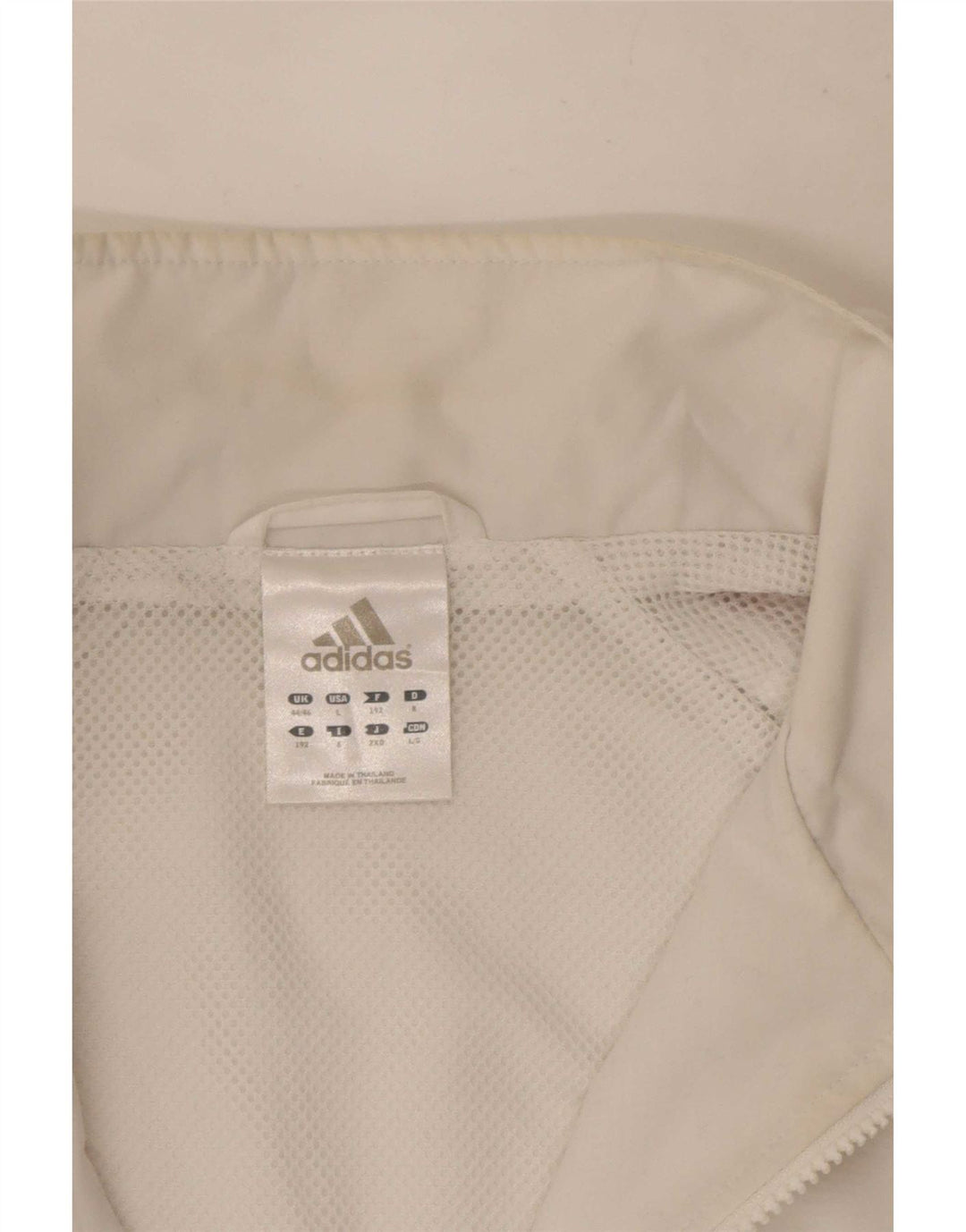 Adidas Mens Tracksuit Top Jacket UK 44/46 Large White Colourblock Polyester
