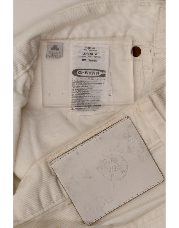 G-STAR Straight Jeans til mænd W32 L32 Hvid Bomuld