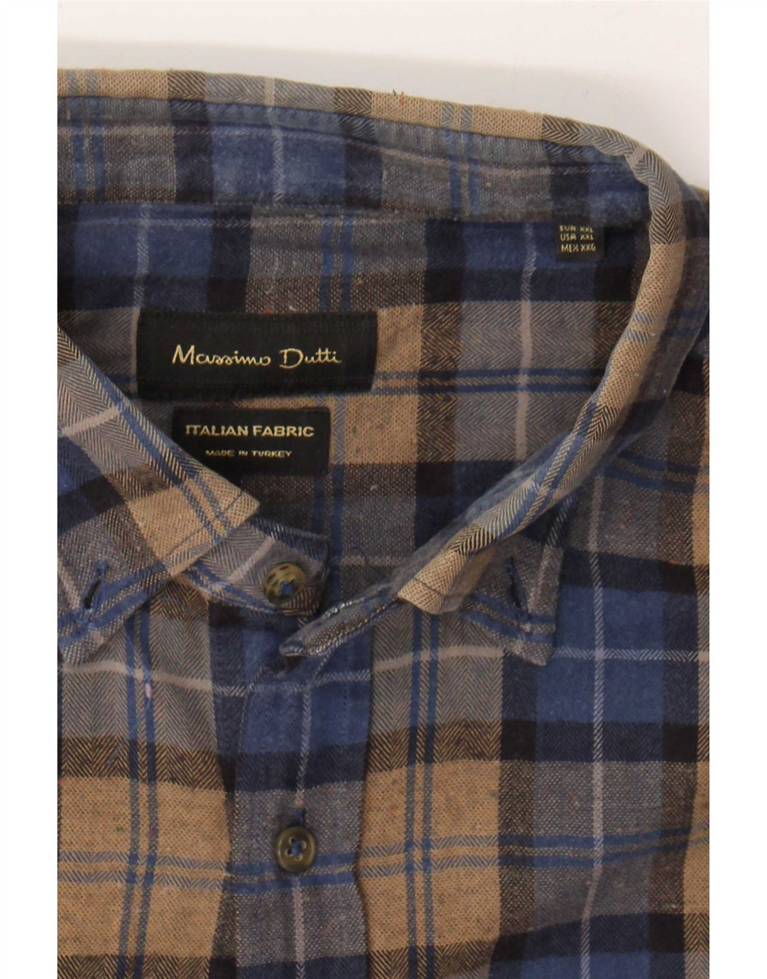 Camicia da uomo in flanella Massimo Dutti 2XL a quadri marroni