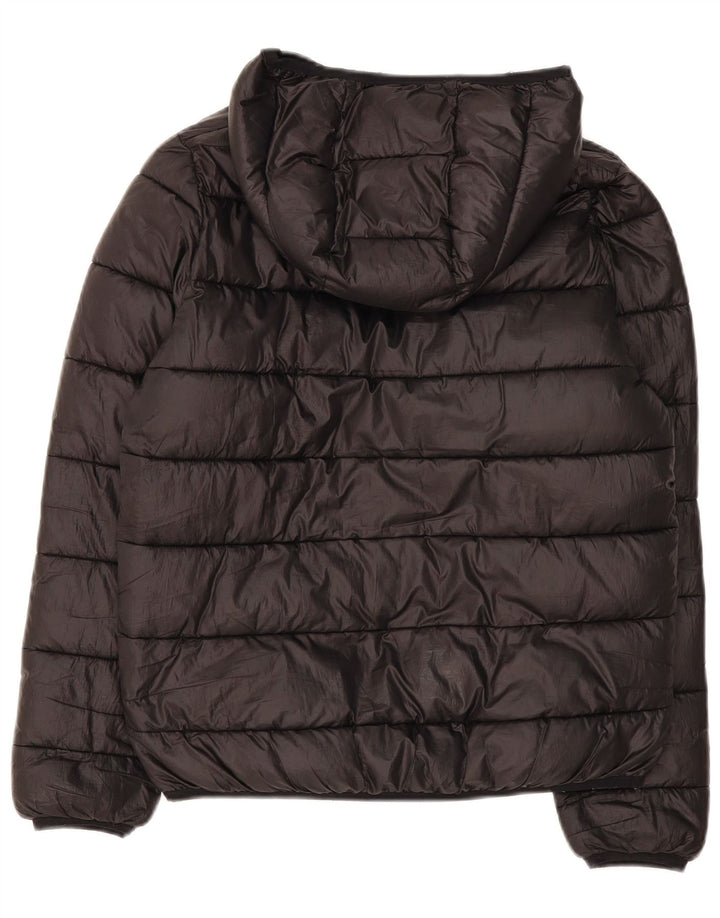 Champion Boys Hooded Padded Jacket 13-14 Years XL Black Polyester
