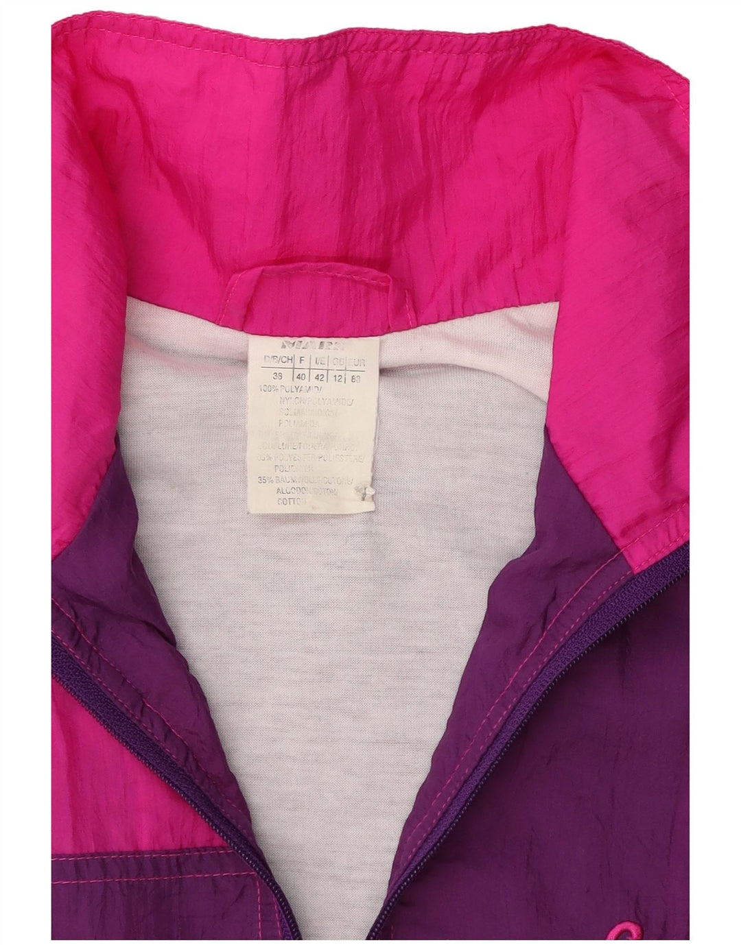 Vintage Womens Full Tracksuit UK 12 Medium Purple Colourblock Polyamide