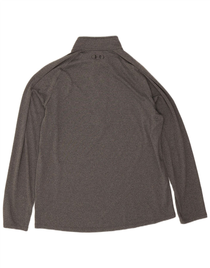 Under Armour Herren-Pullover-Trainingsanzugoberteil mit Reißverschluss und Halsausschnitt, großes graues Polyester