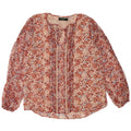 Durchsichtiges Damen-Blusenoberteil von Ralph Lauren, UK 16, großes rotes Blumenmuster aus Polyester