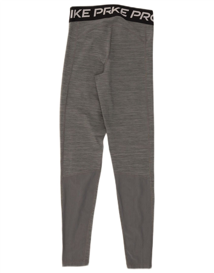 Nike Womens Dri Fit Graphic Leggings UK 8 Small  Grey Flecked