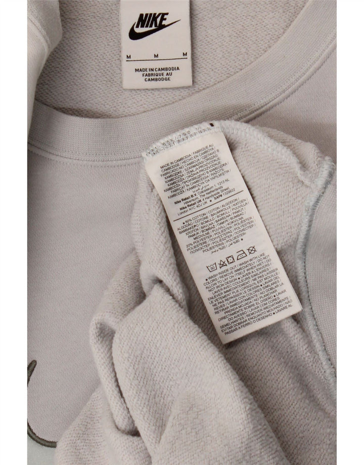 Nike Womens Graphic Sweatshirt Jumper UK 14 Medium Grey Cotton