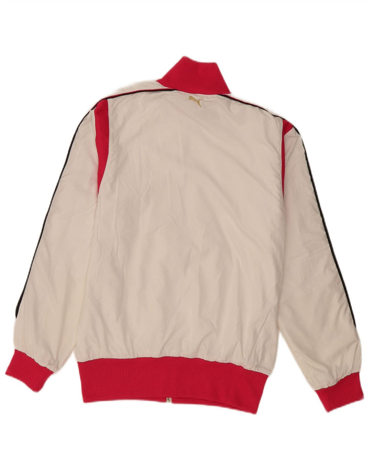 Puma Womens Tracksuit Top Jacket UK 10 Small White Colourblock Polyester