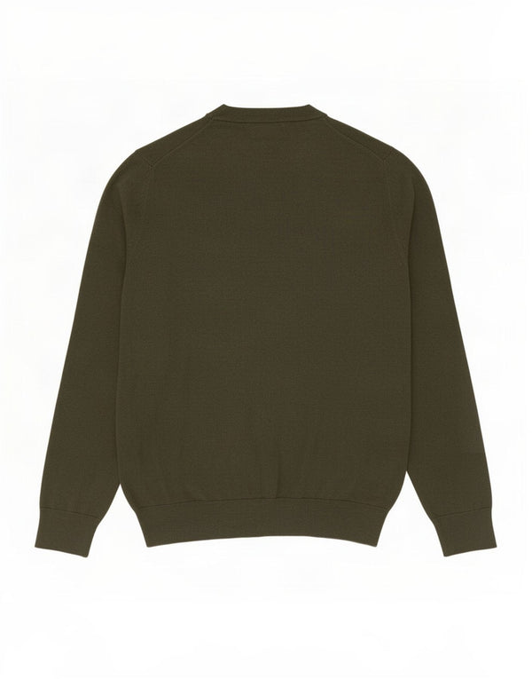 Maglione maglione girocollo da uomo Marks & Spencer grande cotone kaki