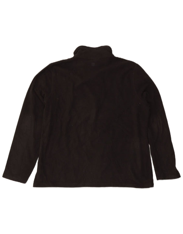 Mountain Warehouse Mens Zip Neck Fleece Jumper XL Black Polyester