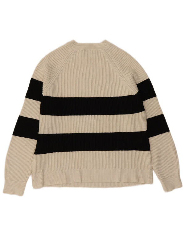 Marks & Spencer Damen-Pullover mit Rundhalsausschnitt, Gr. 18, XL, weiß gestreift
