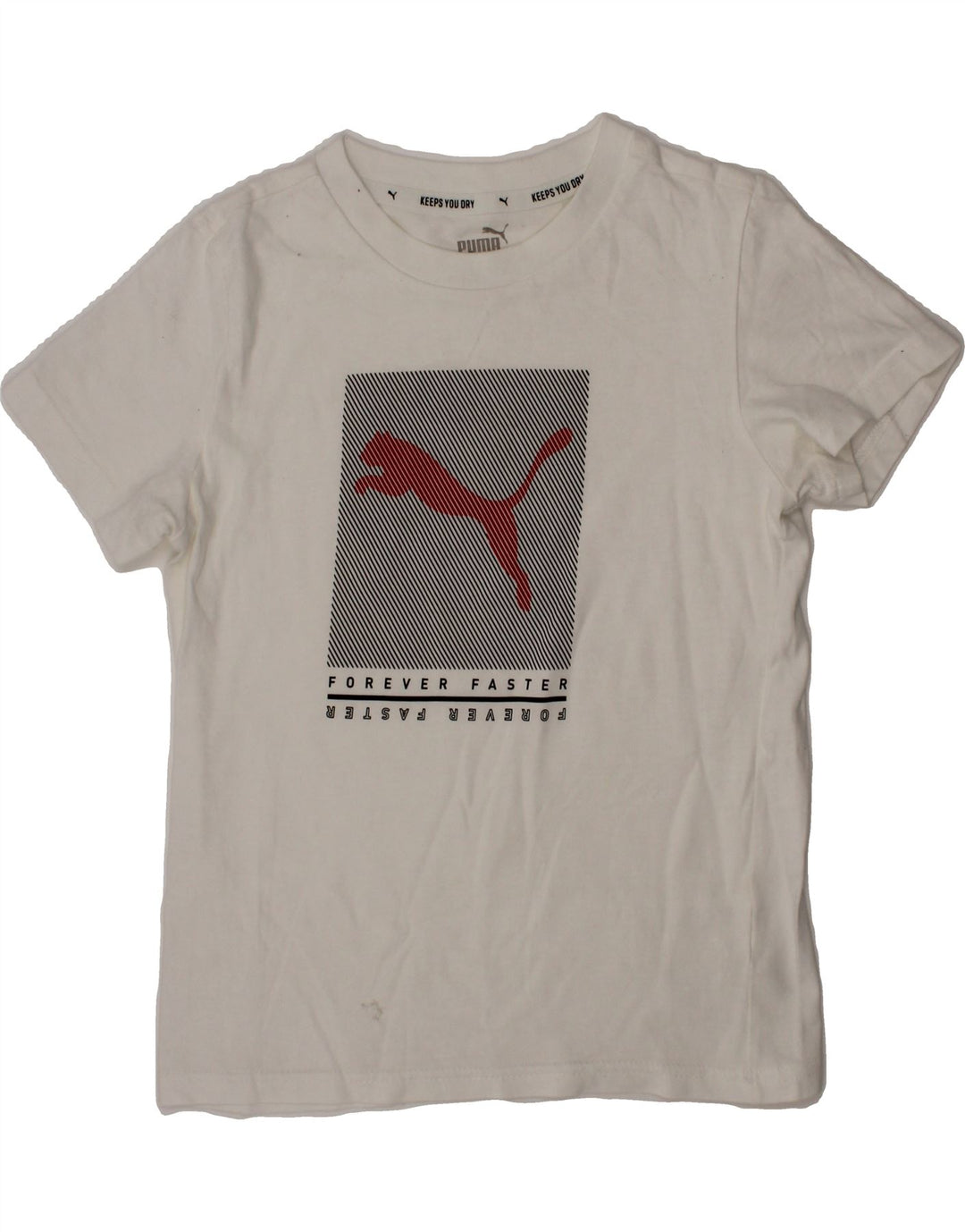 PUMA Boys Graphic T-Shirt Top 7-8 Years White Vintage Puma and Second-Hand Puma from Messina Hembry 