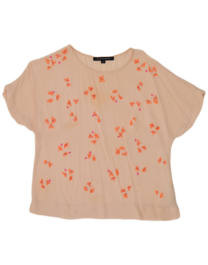 French Connection Womens Blouse Top UK 8 Small Pink Floral Viscose