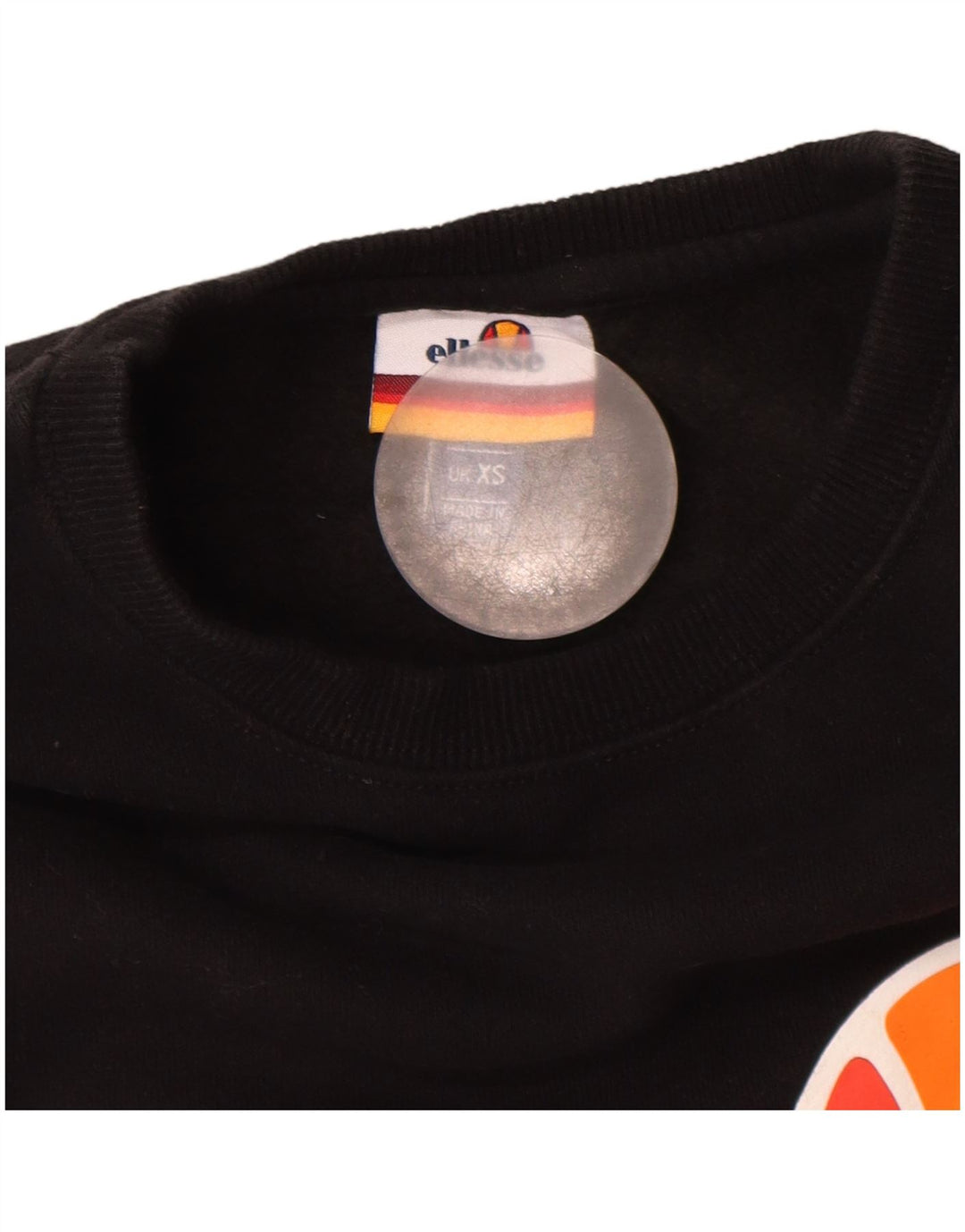 Ellesse Mens Graphic Sweatshirt Jumper XS Black Cotton