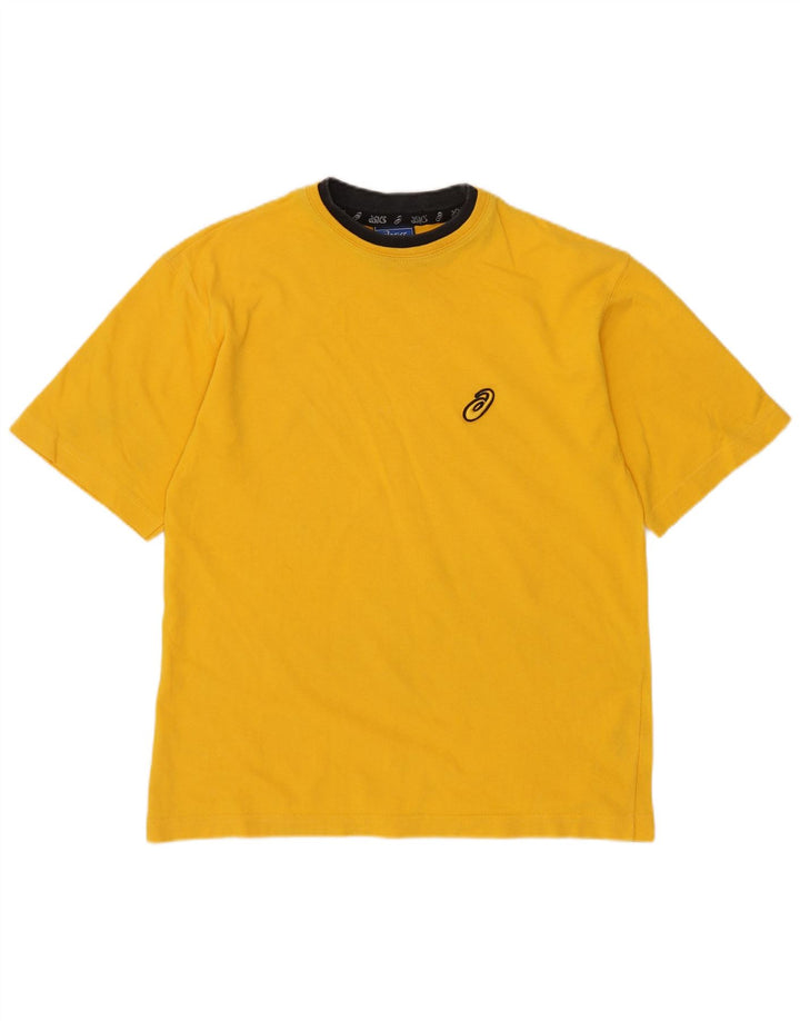 Asics Boys T-Shirt Top 11-12 Years Yellow Cotton