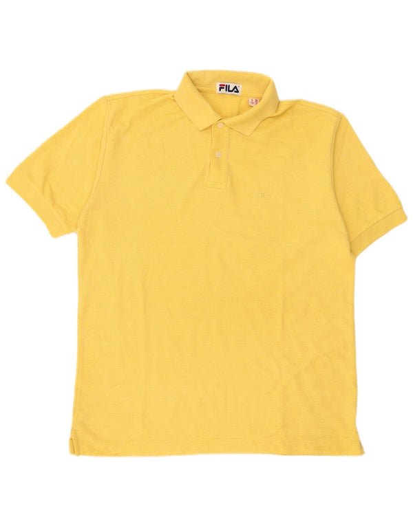 Fila Mens Polo Shirt IT 50 Medium Yellow Cotton