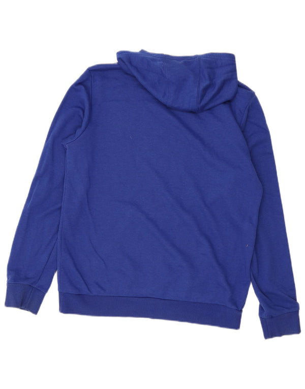 Adidas Boys Graphic Hoodie Jumper 15-16 Years Blue Cotton Sports