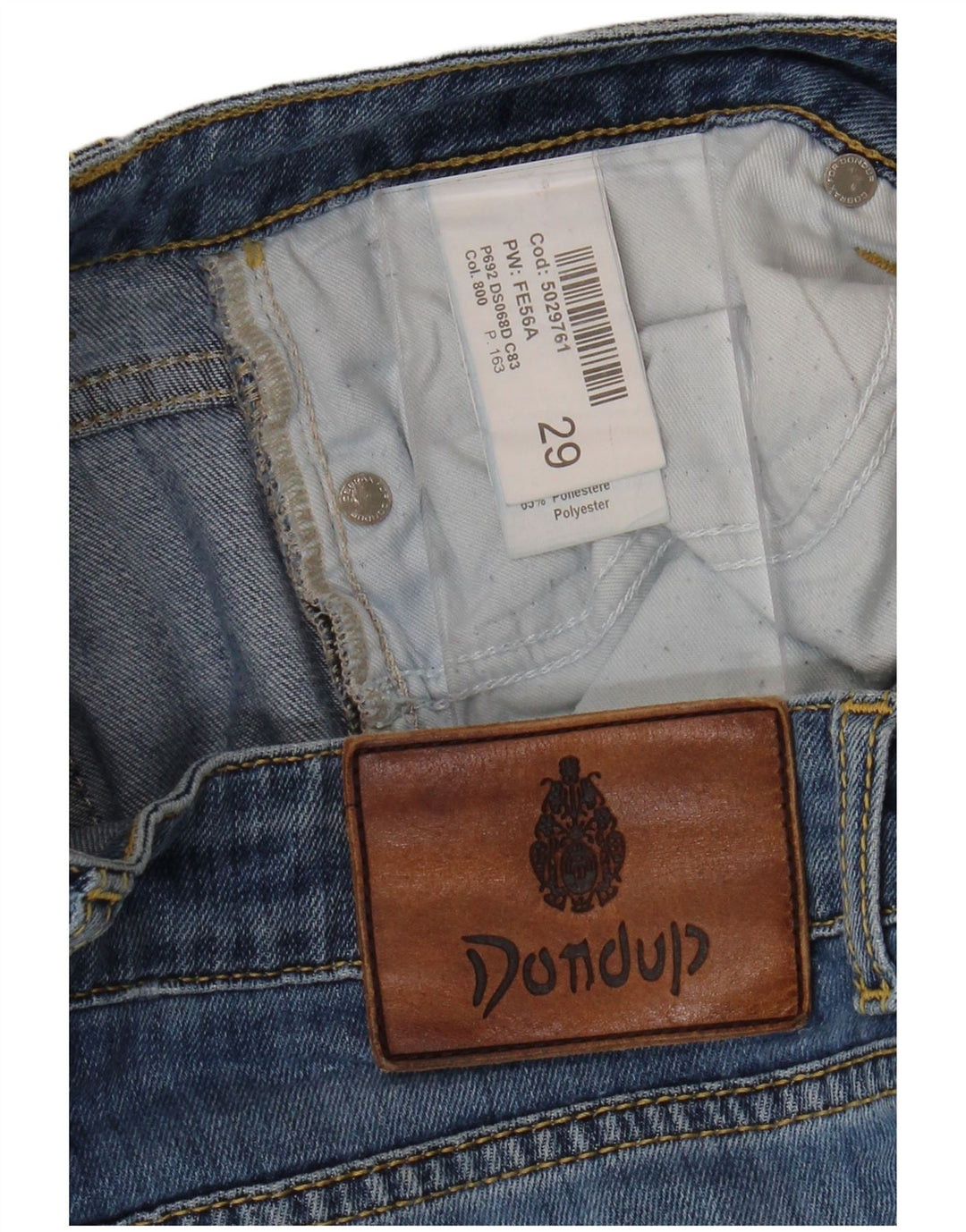 DONDUP Dame Distressed Slim Jeans W29 L27 Blå Bomuld