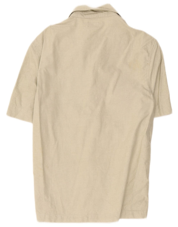 Levi's Mens Short Sleeve Shirt Small Beige Cotton