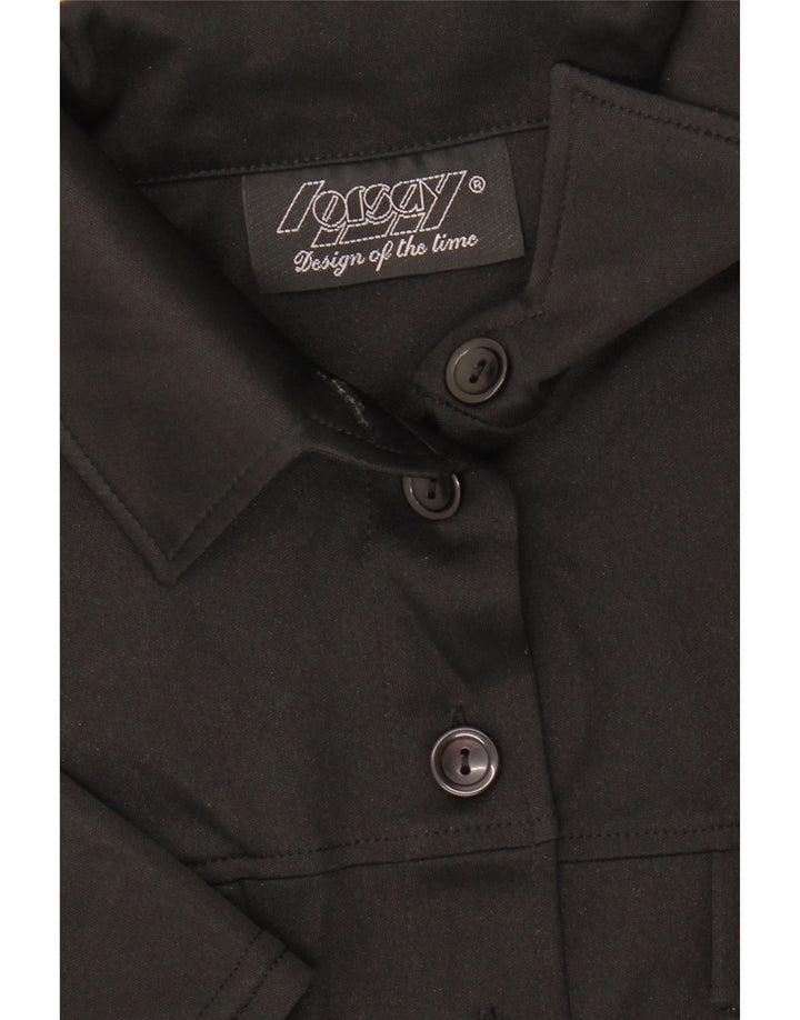LORSAY Womens Short Sleeve Shirt UK 12 Medium Black Vintage Lorsay and Second-Hand Lorsay from Messina Hembry 