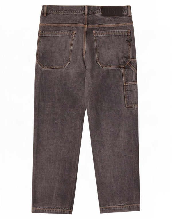 Diesel Mens Cargo Straight Jeans W33 L27 Algodão Cinza