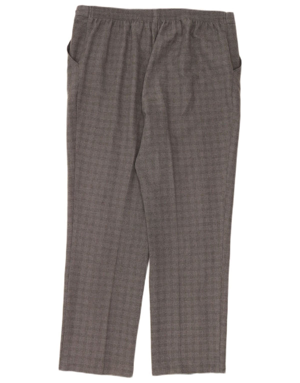 Marks & Spencer Womens Casual Trousers UK 16 Large W36 L28 Grey Check