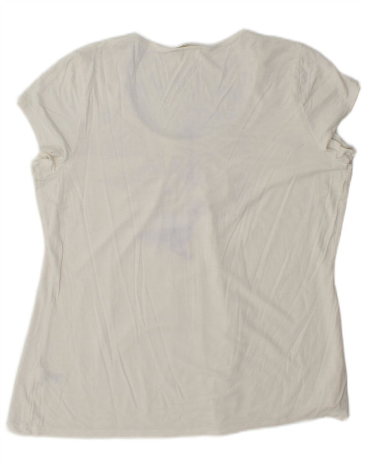 Marks & Spencer Womens T-Shirt Top UK 16 Large White Viscose